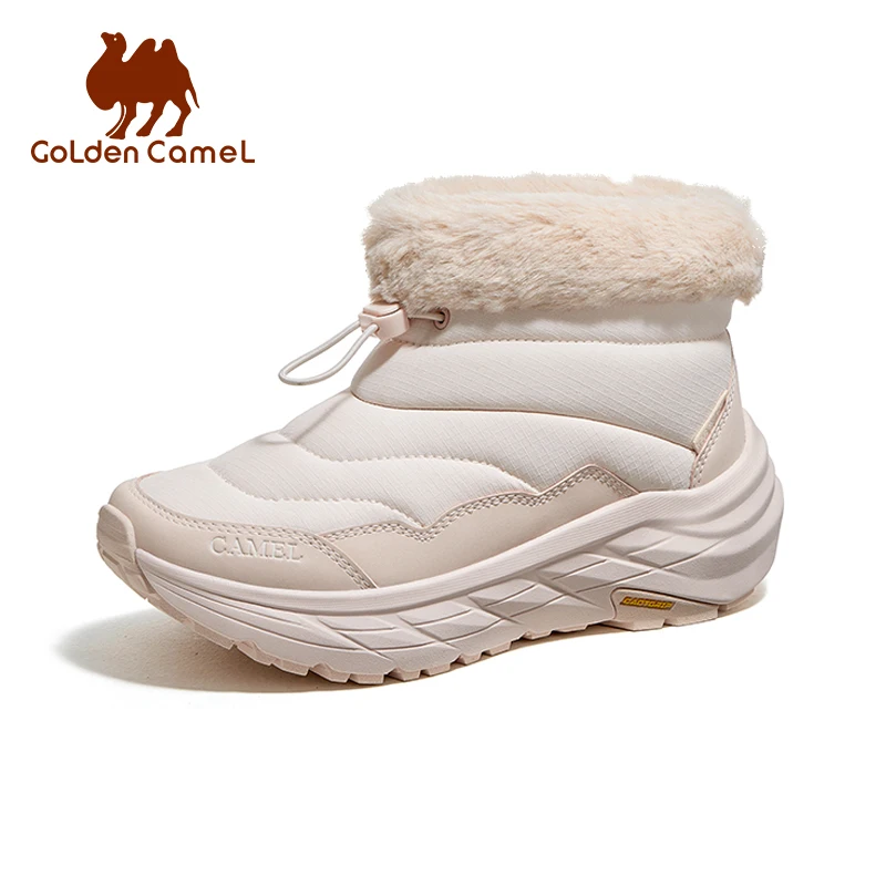 GOLDEN CAMEL Snow Boots for Men Women Fleece Lined Warm Winter Shoes Water Repellent Non-slip Lightweight Casual Cotton Shoes