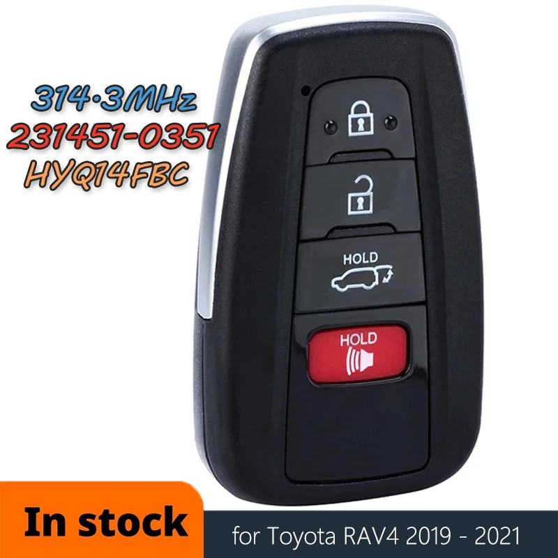 

DIYKEY Board ID: 231451-0351 HYQ14FBC Smart Remote Key 312/314.3MHz Fob for Toyota RAV4 Highlander 2019 2020 2021