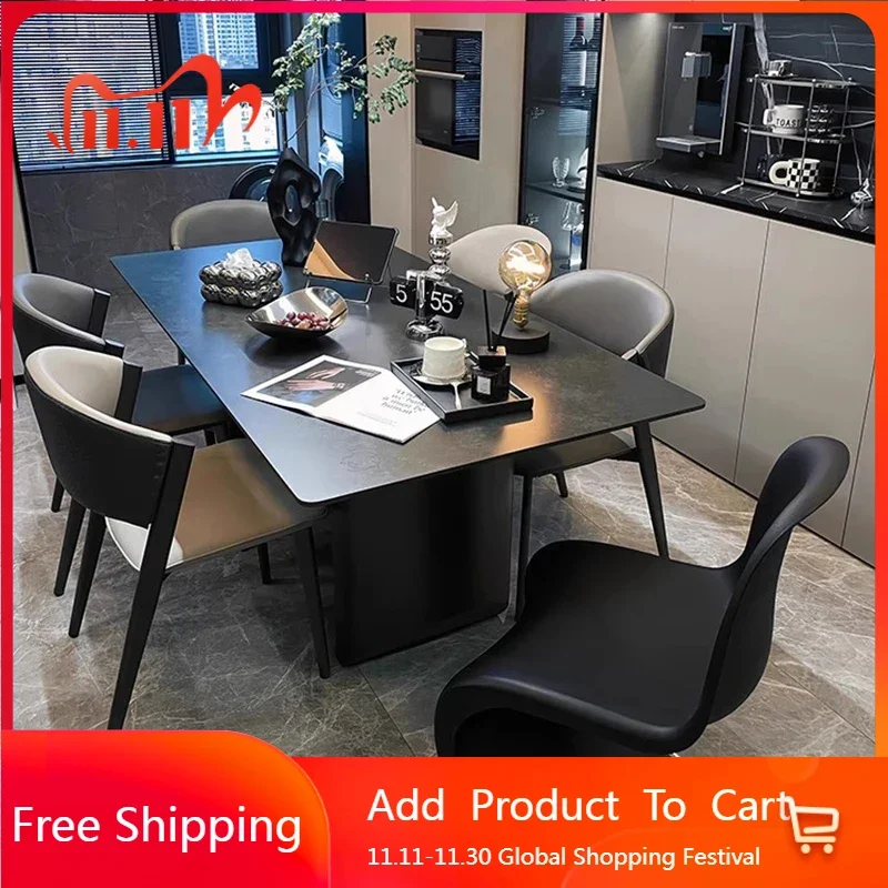 Stand Tavolo da pranzo italiano Caffè Cucina domestica Tavolo da pranzo nero Reception impermeabile Juegos De Comedor Decorazione del salone