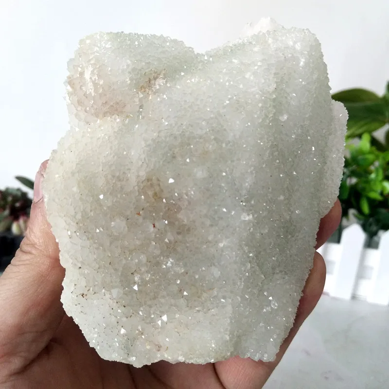 Natural Green Fluorite And Sparkling Crystal Symbiont Raw Stone Druzy Mineral Specimen Room Decor Ornaments Reiki Healing