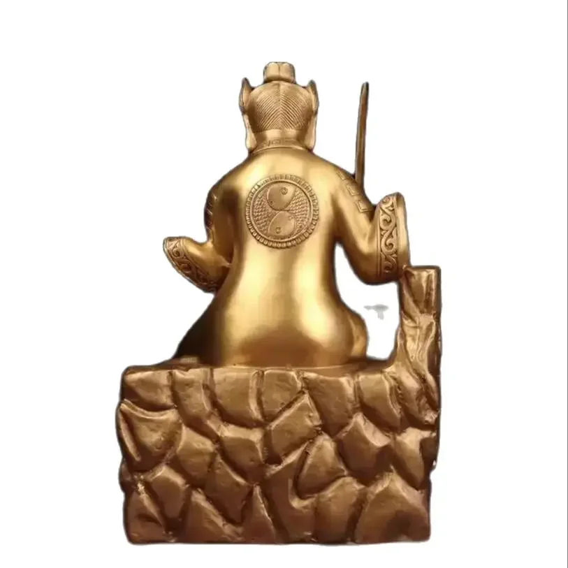 Metal precision craftsmanship, brass, Zhang Tianshi sitting statue decoration, home, office, cultural and creative ornaments