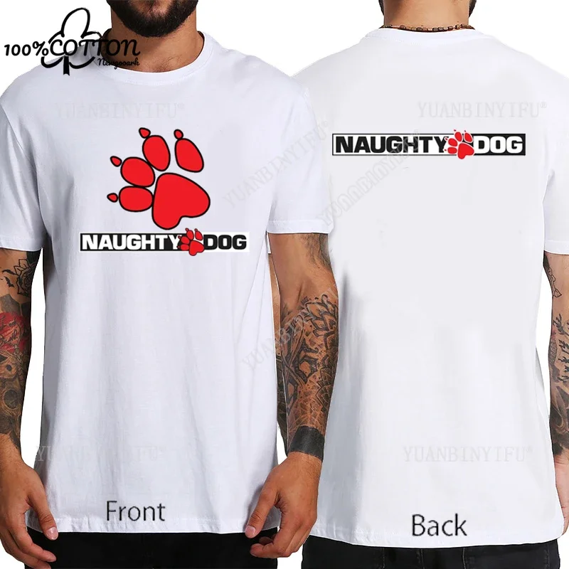 

Harajuku Fashion Naughty Dog Printed T-shirt Cotton Top Summer Top Funnys Unisex Shirt Clothing Loose Comfortable