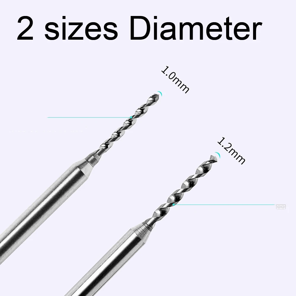 Broca perforadora de uñas de acero de tungsteno, herramienta de pulido para salón de manicura y pedicura, 1/1,2mm, 1 ud.