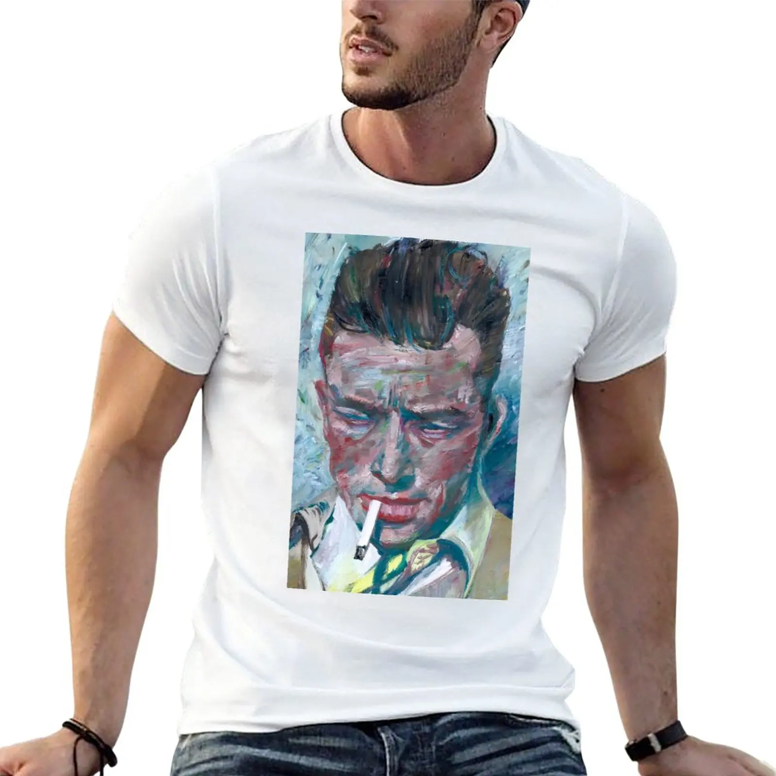 New ALBERT CAMUS - oil portrait T-Shirt quick-drying t-shirt hippie clothes fitted t shirts for men