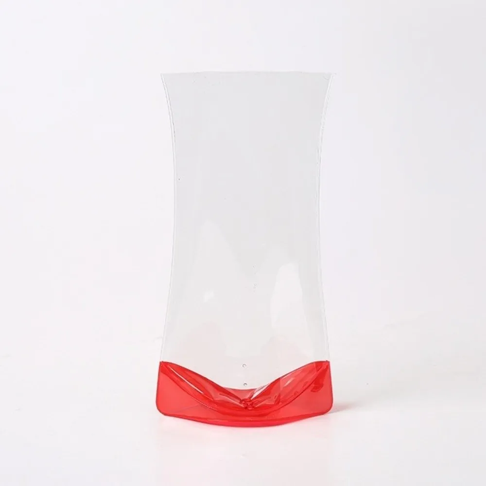 5Pcs Folding Clear PVC Flower Vase Shatterproof Collapsible Hydroponic Floral Vase Waterproof Leak-proof Flower Arrangement Vase