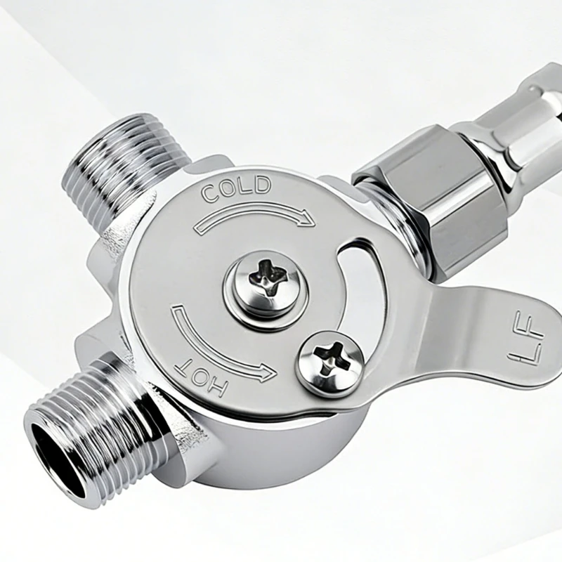  Strong Stainless Steel Mixing Valves With Hot Cold Water Adjustment Handle Bottom Mount Mixing Gate Suitable for Sink