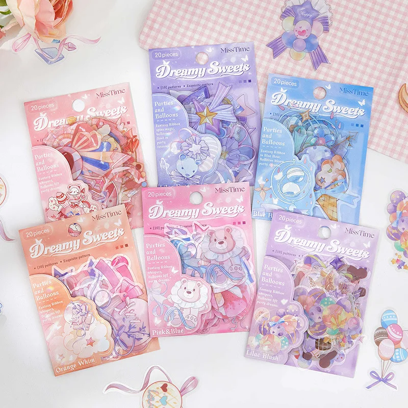 6packs/lot Kawaii Scrapbook Stickers Sweet Dream Wonderland Junk DIY Journaling Scrapbooking Supplies Decorative Stationery