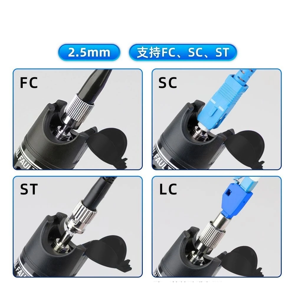 Localizador visual de fallos VFL, herramienta FTTH, probador tipo pluma láser óptica, 60mw, 70mw, 80mw, 100mw, detector de luz roja, adaptador de FC-LC