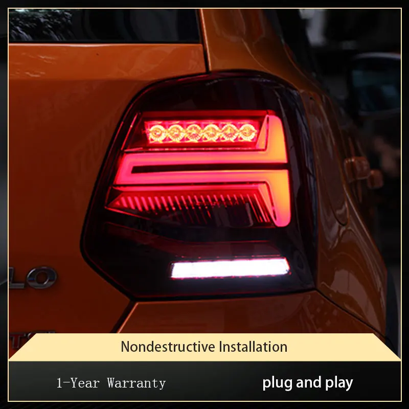 Car Lights For Volkswagen VW Polo 2011-2018 Taillight LED DRL Modified Driving Assembly Turn Signal Reverse Accessories