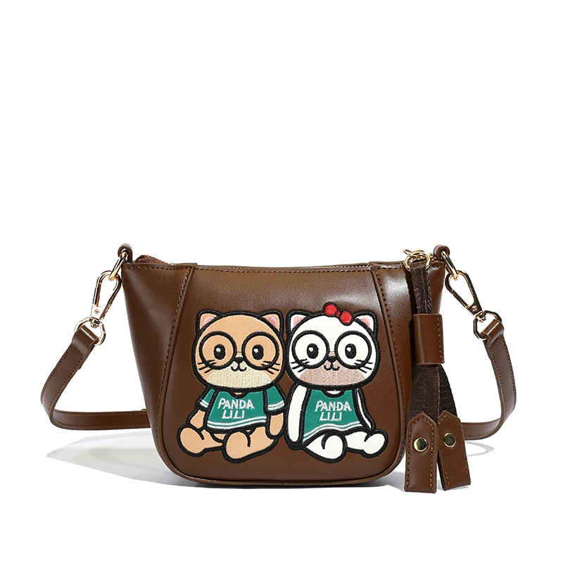 

Beibaobao 2025 новая сумка через плечо, модная сумка с героями мультфильмов, женская мини-сумка для телефона, сумка-ведро, сумки для женщин, бежевого цвета