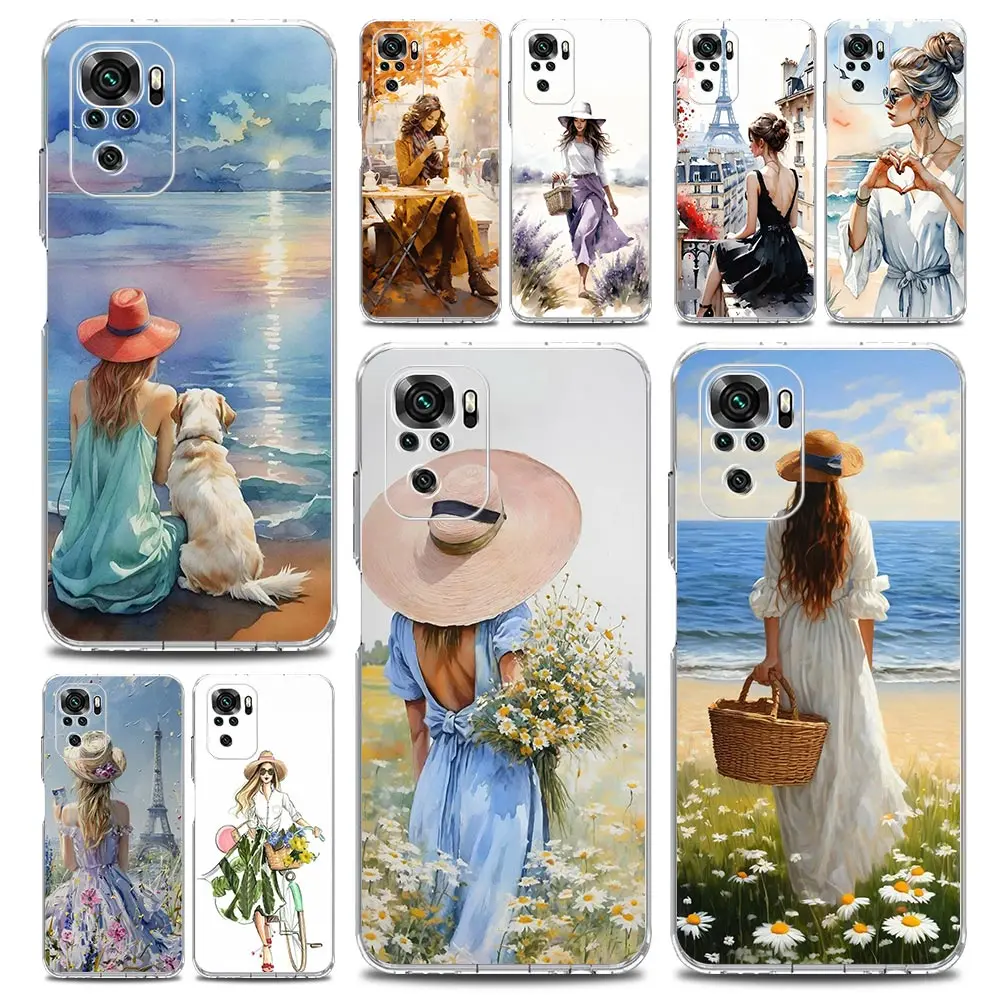 Phone Case For Xiaomi Redmi Note 15 14 13 12 4G 10 11 Pro Plus 5G 14C 13C 12C 10C Clear Soft TPU Cover Fashion Girls