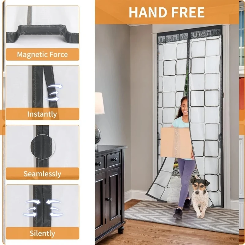 ستارة باب شفافة مغناطيسية عازلة للحرارة تعتيم مقاوم للرياح إيفا ذاتية اللصق موفرة للطاقة لجميع المواسم