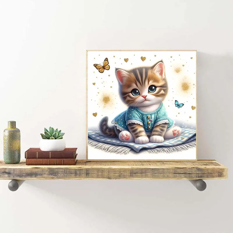 مجموعات اللوحة الماسية الحيوانية الوافدين الجدد لطيف كيتي مجوهرات عبر غرزة المنتج الفنون والحرف اليدوية الكبار الهدايا عناصر ديكور المنزل #2