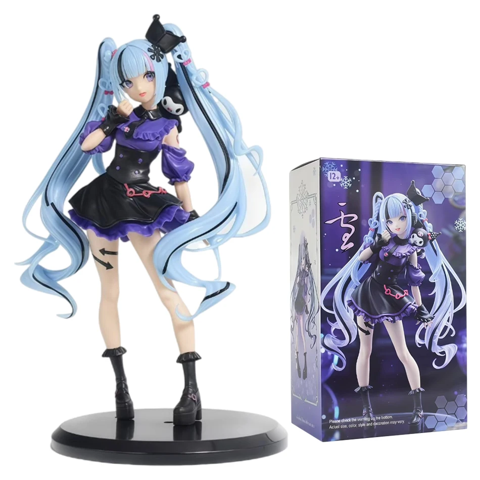 FuRyu Trio-Try-iT Hatsune Miku 21 cm Snow Miku x Kuromi Figur Anime-Figur PVC-Spielzeug Geschenke Sammlungen