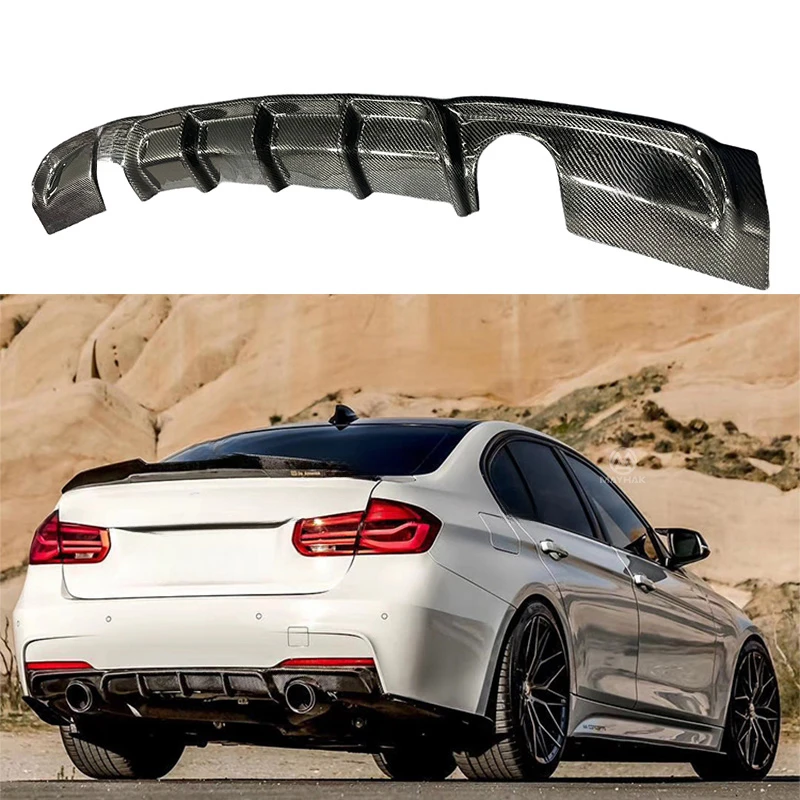 High Quality MP Style Carbon Fiber Rear Bumper Lip Diffuser Fit 3 Series F30 F35 M Sport Exterior Parts