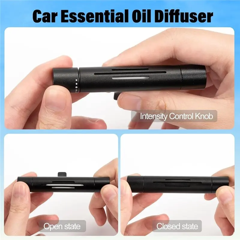 Deodorante per ambienti con 15 bastoncini di ricarica, clip di sfiato per diffusori di oli essenziali per auto da 2 pezzi per autoveicoli, diffusore di profumo di aromi