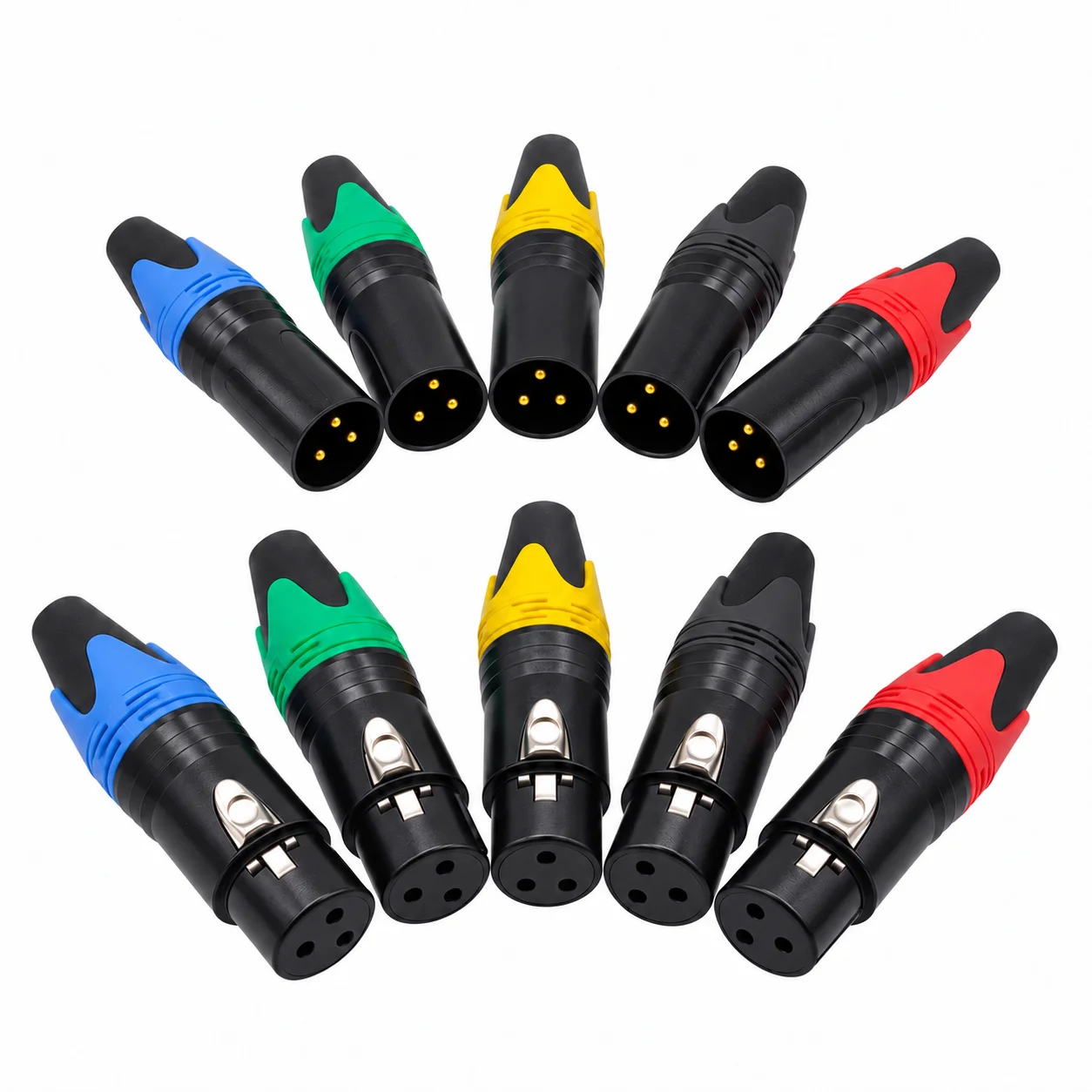 5PCS 3 Pin XLR Male Female Connector Microphone Audio Cable Plug Socket for Mixer Speaker Stage Studio Equipment