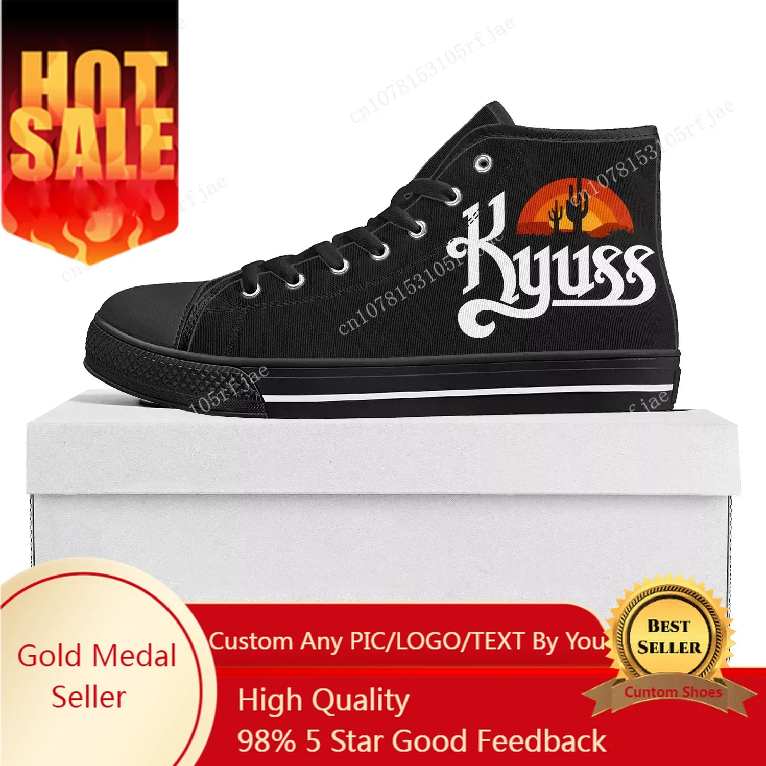 

Kyuss Metal Rock Band High Top High Quality Sneakers Mens Womens Teenager Canvas Sneaker Casual Couple Shoes Custom Shoe Black