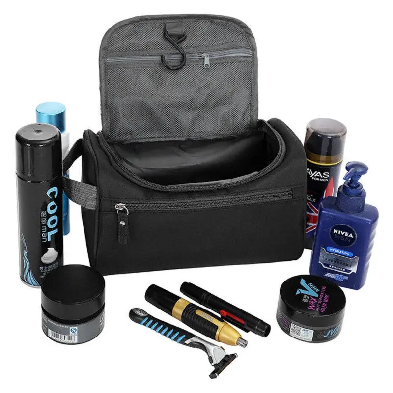Tragbare Make-up-Tasche Unisex-Kapazität wasserdichte kosmetische Veranstalter Toiletten artikel hängen Fall Tasche für Frauen Männer waschen Rasieren Make-up – Detail 1