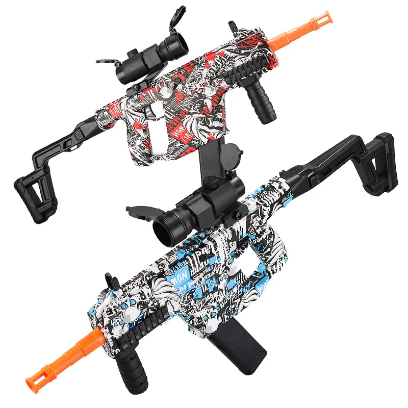 2026 New Model Short Sword Toy Gun with 7.4V Lithium Battery, Manual and Electric Modes Integrated, Available in Blue and Red, High-Speed Continuous Firing