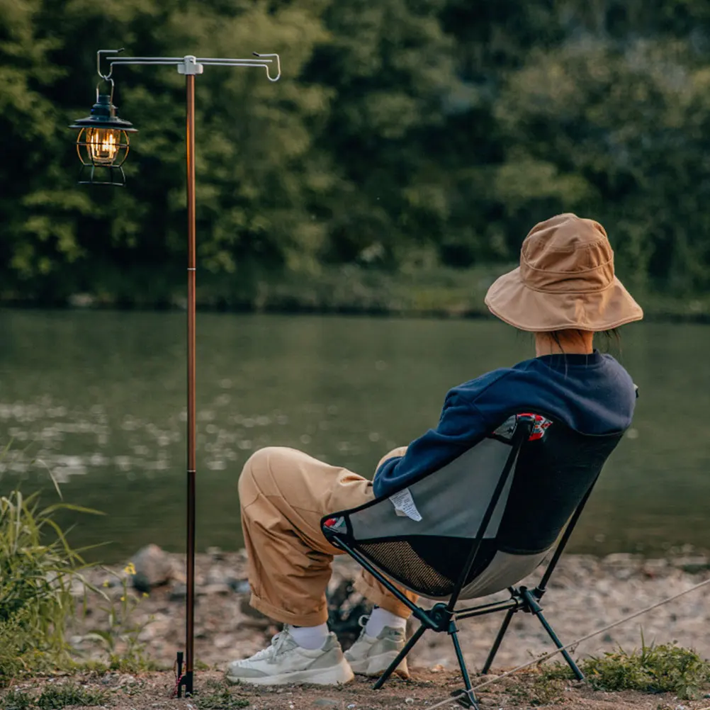 

Premium Quality Aluminum Outdoor Camping Lantern Stand Multi Functional Foldable Light Rack For Fishing Hiking Camping