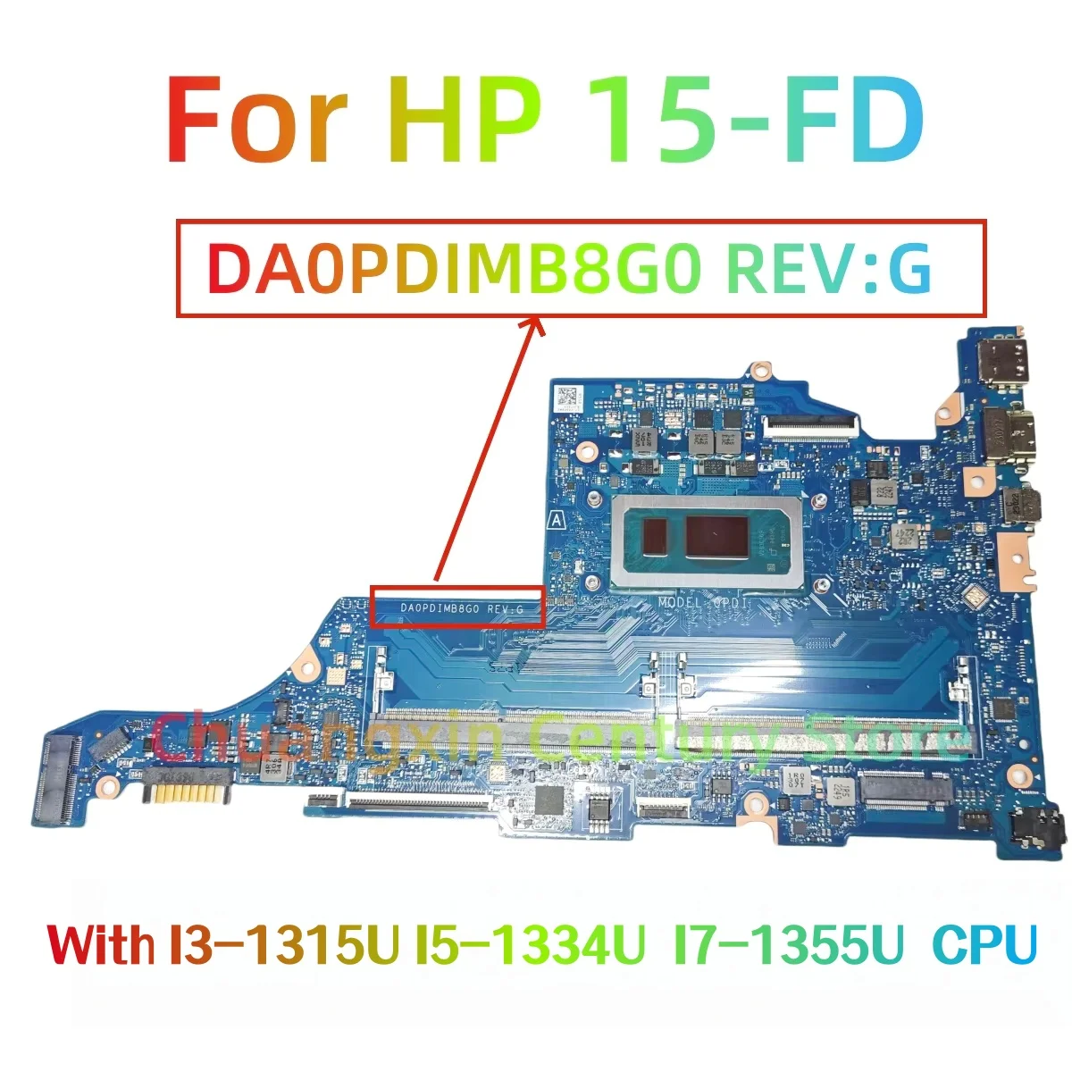 

DA0PDIMB8G0 motherboard suitable For HP 15-FD Laptop Motherboard with CPU I3-1315U I5-1334U I7-1355U 100% Tested Full Work