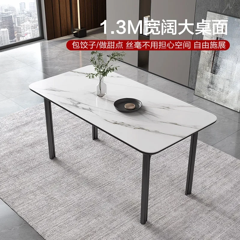 Small Apartment Simple Table Multi-Person Rectangular Table and Chair Combination 6-Person Restaurant Minimalist Dining Table