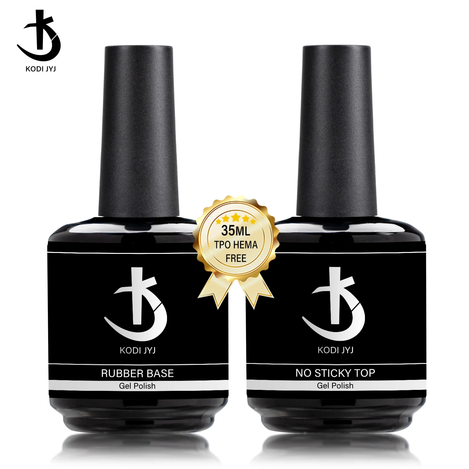 KODI JYJ Base Rubber Nails 35ml Tpo Hema Free Nail Base Coat Gel for Extension High Gloss No Wipe Top Gel Polish Self-leveling
