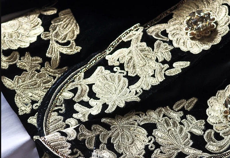 Luxury brand Vintage Golden Embroidery Women Formal Jacket Coat Runway Designer Short Female Party Overcoat Blazers NZ164