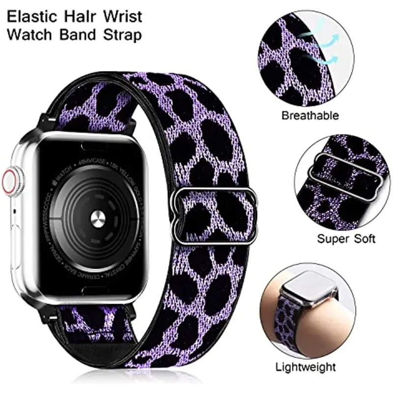Braided Solo Loop Strap For Apple Watch Ultra 2 11 10 9 8 7 49/46/45/41mm Adjusting Nylon Wristband iWatch 6 5 4 SE 44mm 40/42mm
