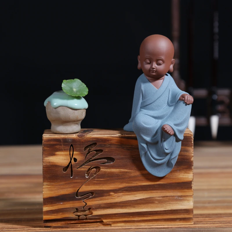 

office store company home Desk bookshelf BEST ART statue- CHAN DAO Monk ceramics Porcelain Business ART Statue Buddha ART