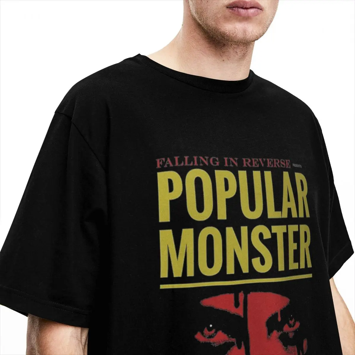 Falling In Reverse Popular Monster T-Shirt Summer Vintage T-Shirts Cotton Fashion Tee Shirt For Men's Short Sleeve Loose Tees