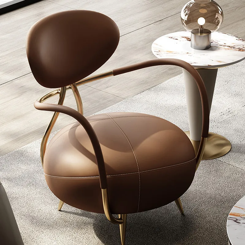 

Italian light luxury Internet celebrity single sofa chair living room home designer creative leather leisure chair