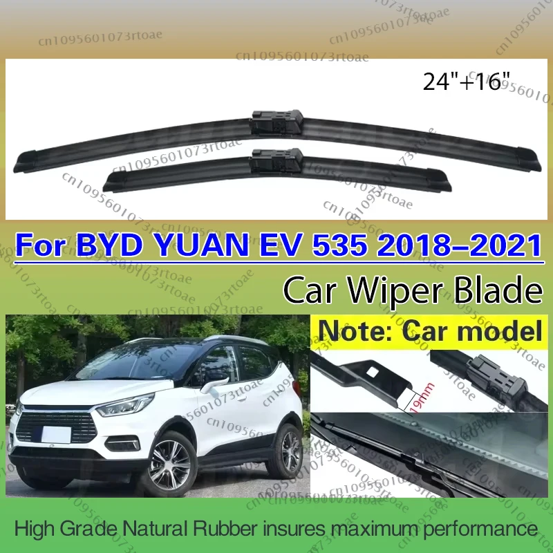 

Car Wiper For BYD YUAN EV 535 2018 - 2021 24" + 16" Front Wiper Blades Brushes Cutter Accessories 2018 2019 2020 2021