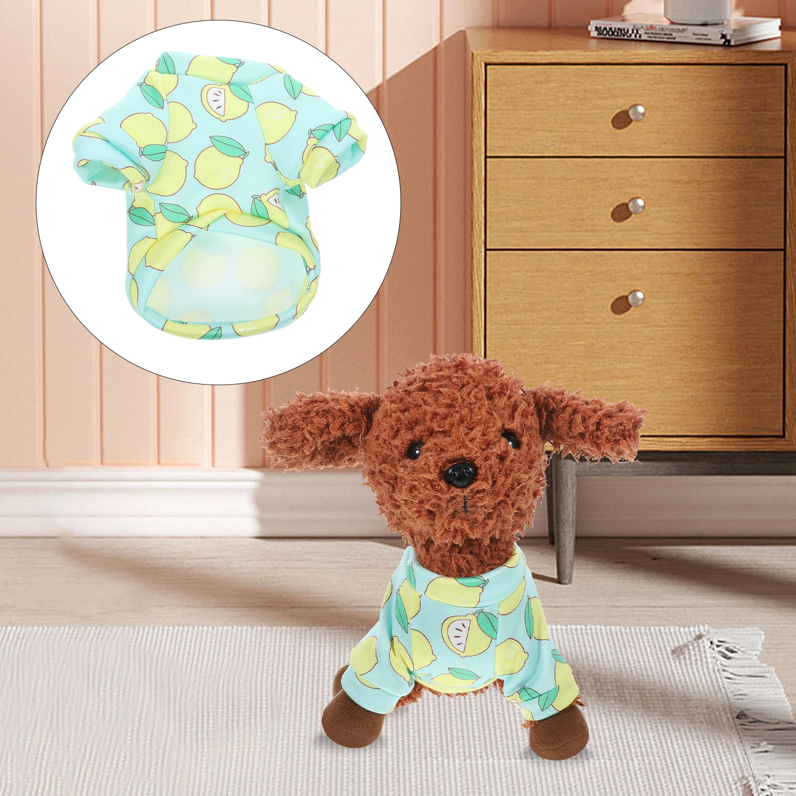 

Warm Thick Dog Clothes For Small Dogs Cats Lemon Print Winter Pet Costume Comfortable Puppy Coat Pet Winter Clothing Xs