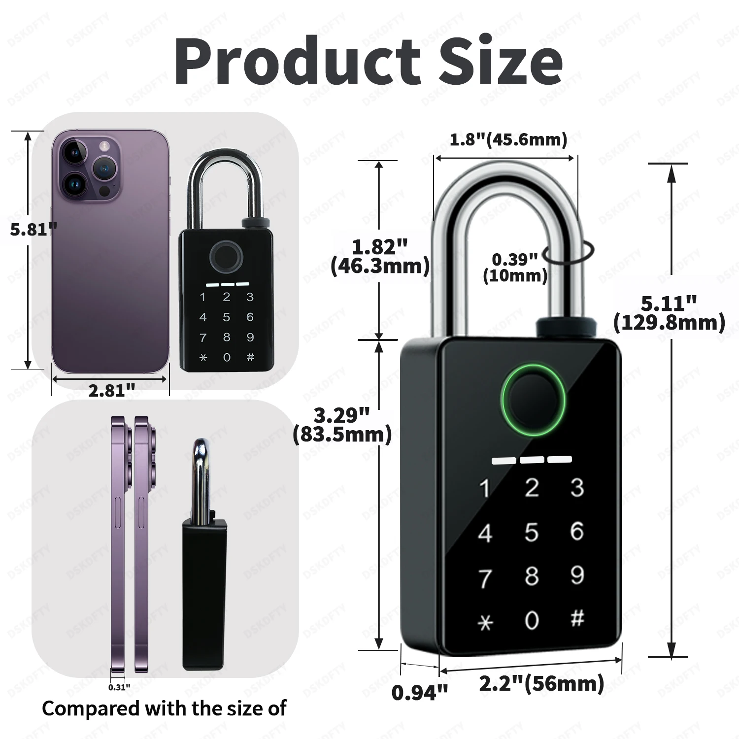 Waterproof Bluetooth Smart Padlock Tuya App Unlock Fingerprint Lock Key Card unlock Home Electronic password padlock