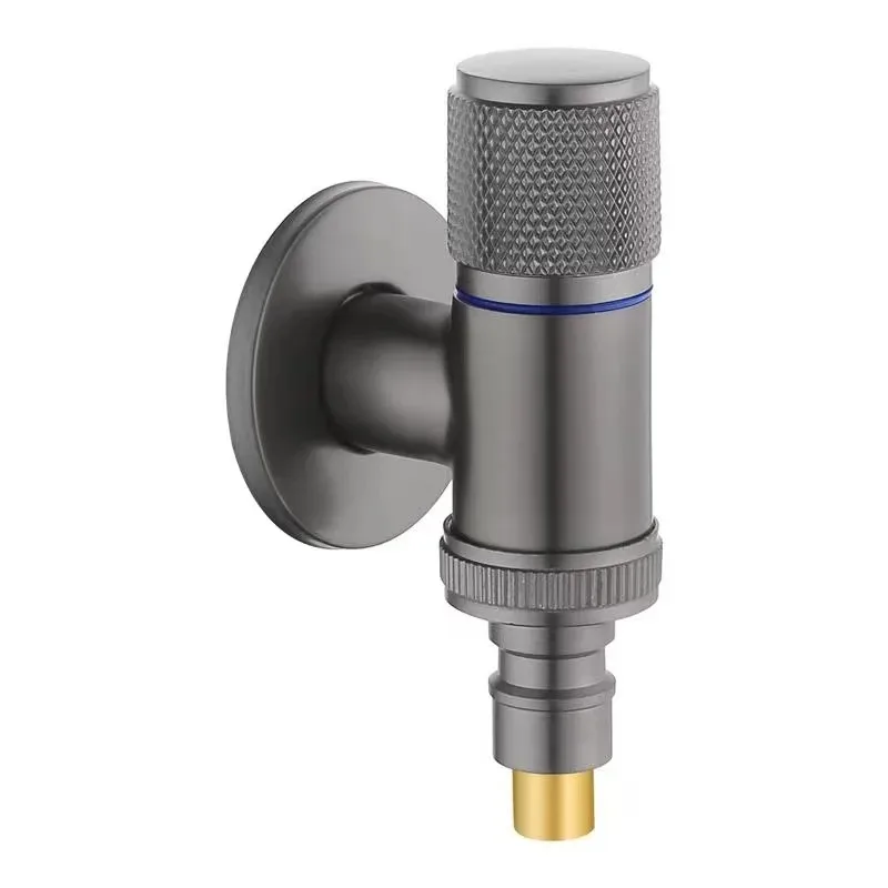 Solid Brass Angle Stop Valve Chrome Matte Black Gold Finish for Washing Machine Basin Mop Cold Water Outlet