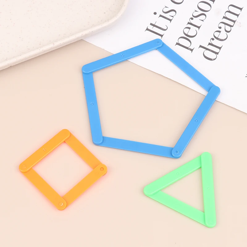 10/20/50Pcs Colorful Interlocking Polygon Bars Polygons Angle Learning Stick Montessori Math Learning Toy Toddler Gifts