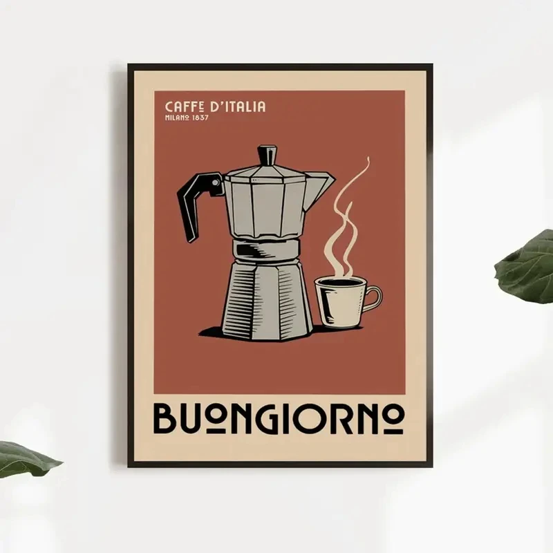 Retro Espresso Italy Coffee Wall Art Prints Canvas Painting Poster Picture For Living Dining Play Room Home Decor