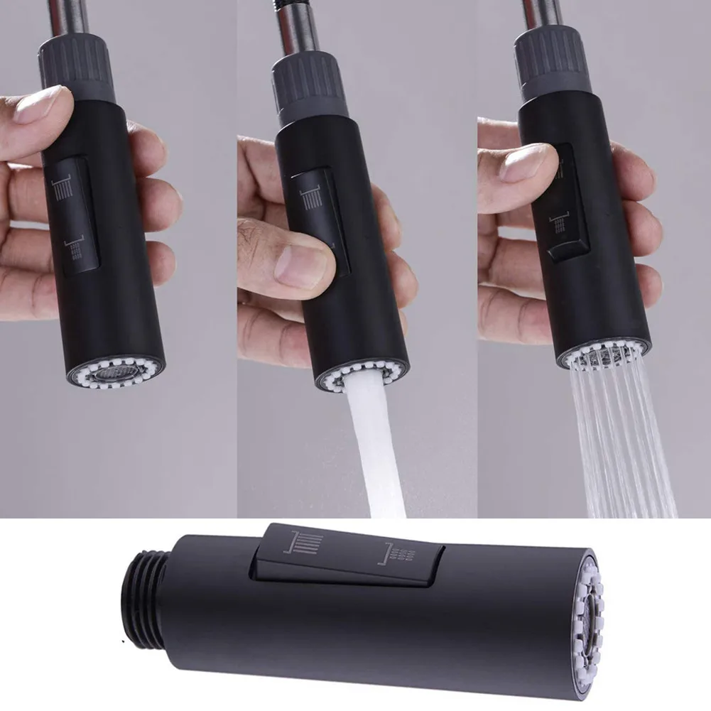 Juego de cabezal de ducha de lluvia extraíble para fregadero de cocina, repuesto de cocina, rociador de grifo negro, conector macho estándar G1/2