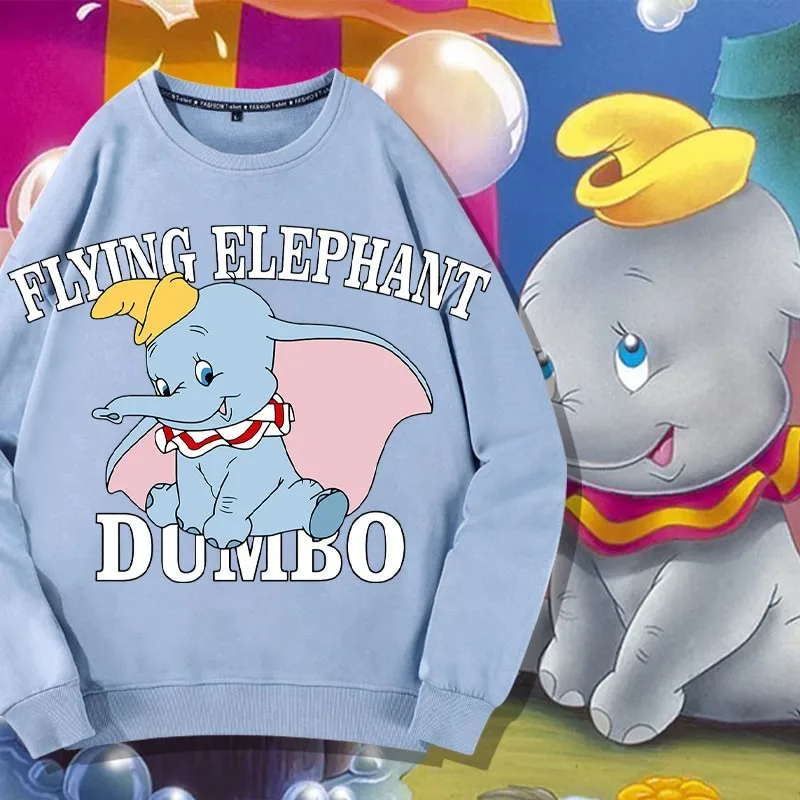 Dumbo Joint Crewneck Hoodie Women Spring And Autumn Animation Disney Clothes Girls Coat Design Sense