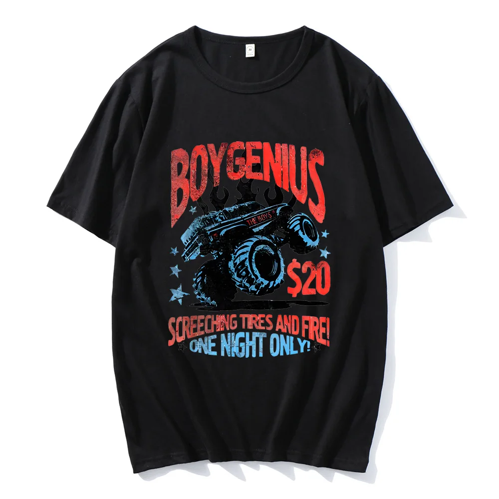 

Винтажные футболки Boygenius Monster Truck 20 $ Boygenius Screeching Tires и Fire футболки для лета, топы унисекс с короткими рукавами