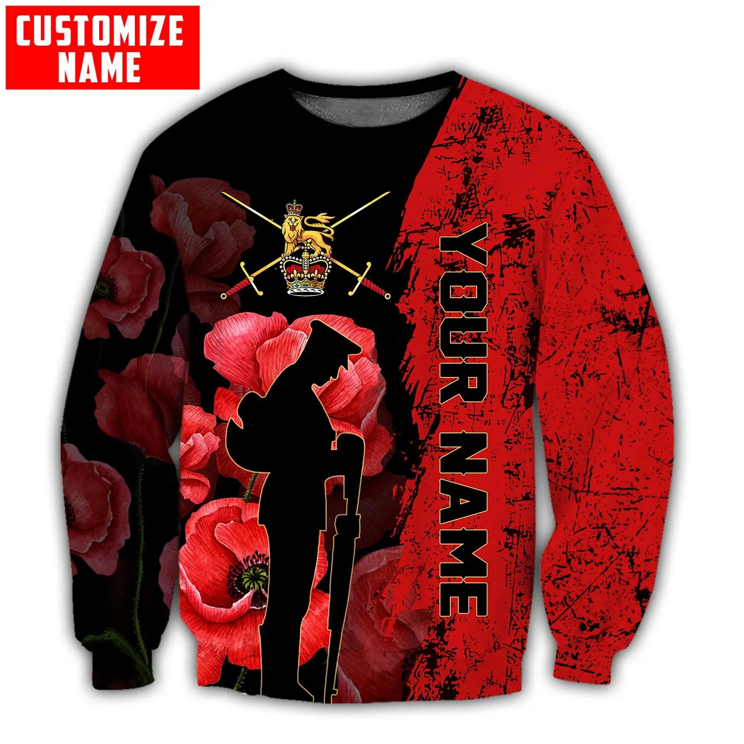 Anzac Day-sudadera con capucha y cremallera para hombre, ropa con estampado 3D, con nombre personalizado, informal, Unisex, ADW84