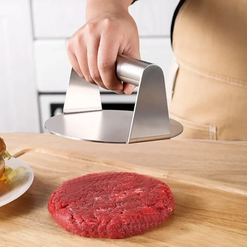 

Stainless Steel Smash Burger Press Heavy Duty Round Patty Maker Mold Non-Slip Handle for BBQ Kitchen Accessories