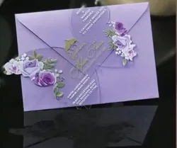 10sets Luxury Butterfly Invitation Card Transparent Lavender Wedding Invitations Custom Text with Envelop Cover