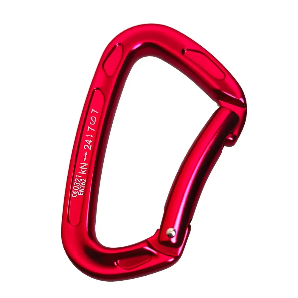 2/5PCS 24KN Bent Gate Outdoor Mountaineering Climbing Carabiner Mountaineering Rappelling Rescue Caving Aluminum Locking