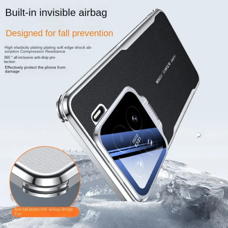 Luksusowe skórzane etui z metalowym uchwytem na obiektyw dla Xiaomi 15 Pro 15 Ultra Shockproof Bumper Protective Cover Xiaomi Mi 15Pro — zdjęcie produktu 4
