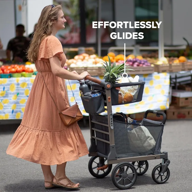 عربة التسوق - عربات المرافق المحمولة وخفيفة الوزن القابلة للطي مع عجلات سهلة المناورة، وسلال تخزين لـ Gro #6