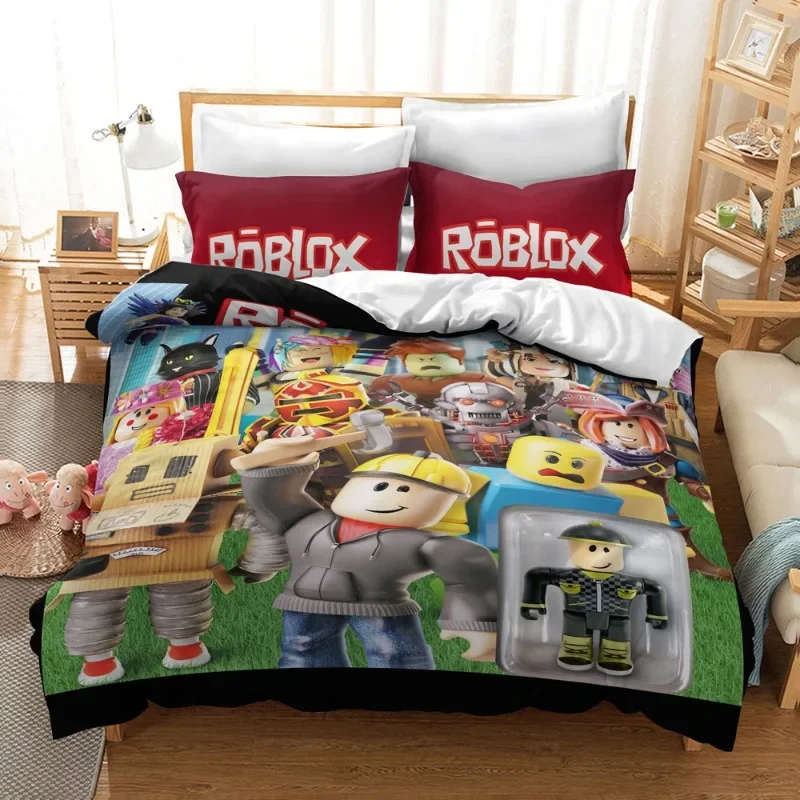 

New Game ROBLOXS Anime Cartoon Polyester Skin Friendly Comfort Quilt Cover Cute Printed Bedroom Teenager Bedding Gifts