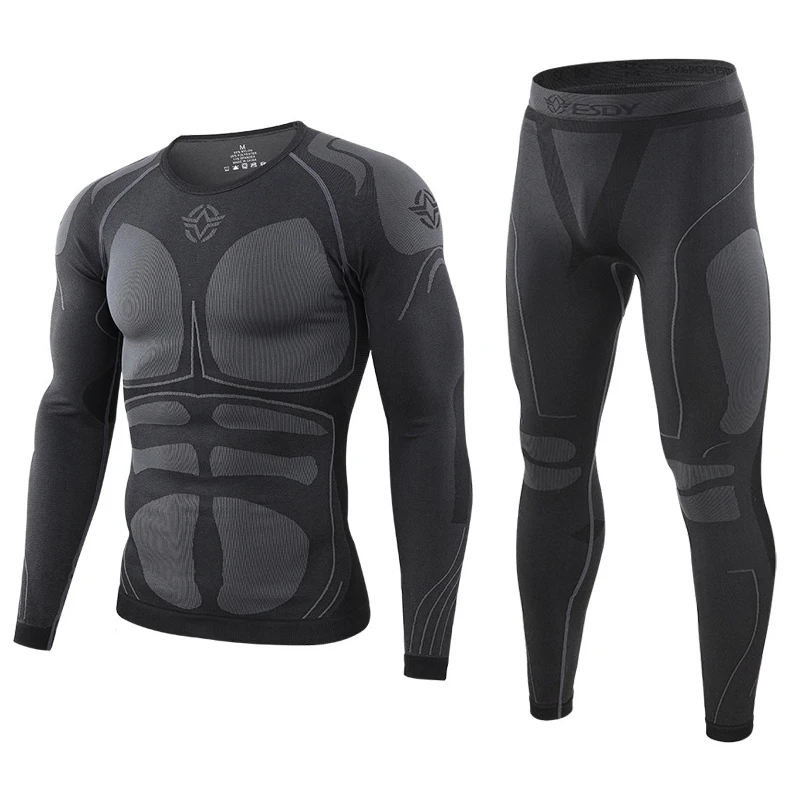 Winter Men Thermal Underwear Sets Fleece Breathable Tactical Sweat Quick Drying Outdoor Sports Tight Male Thermo Underwear